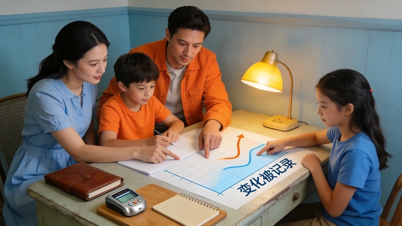 家人讨论变化，温馨